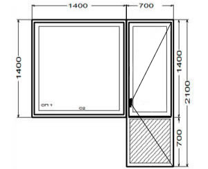 Одностворчатое окно и распашная дверь с нижней отделкой сэндвич панелью
